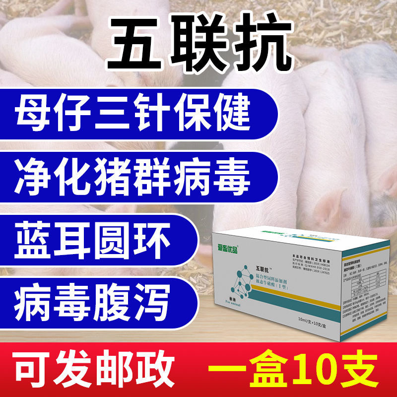 五联抗【治疗猪轮状病毒】猪反复发烧药物